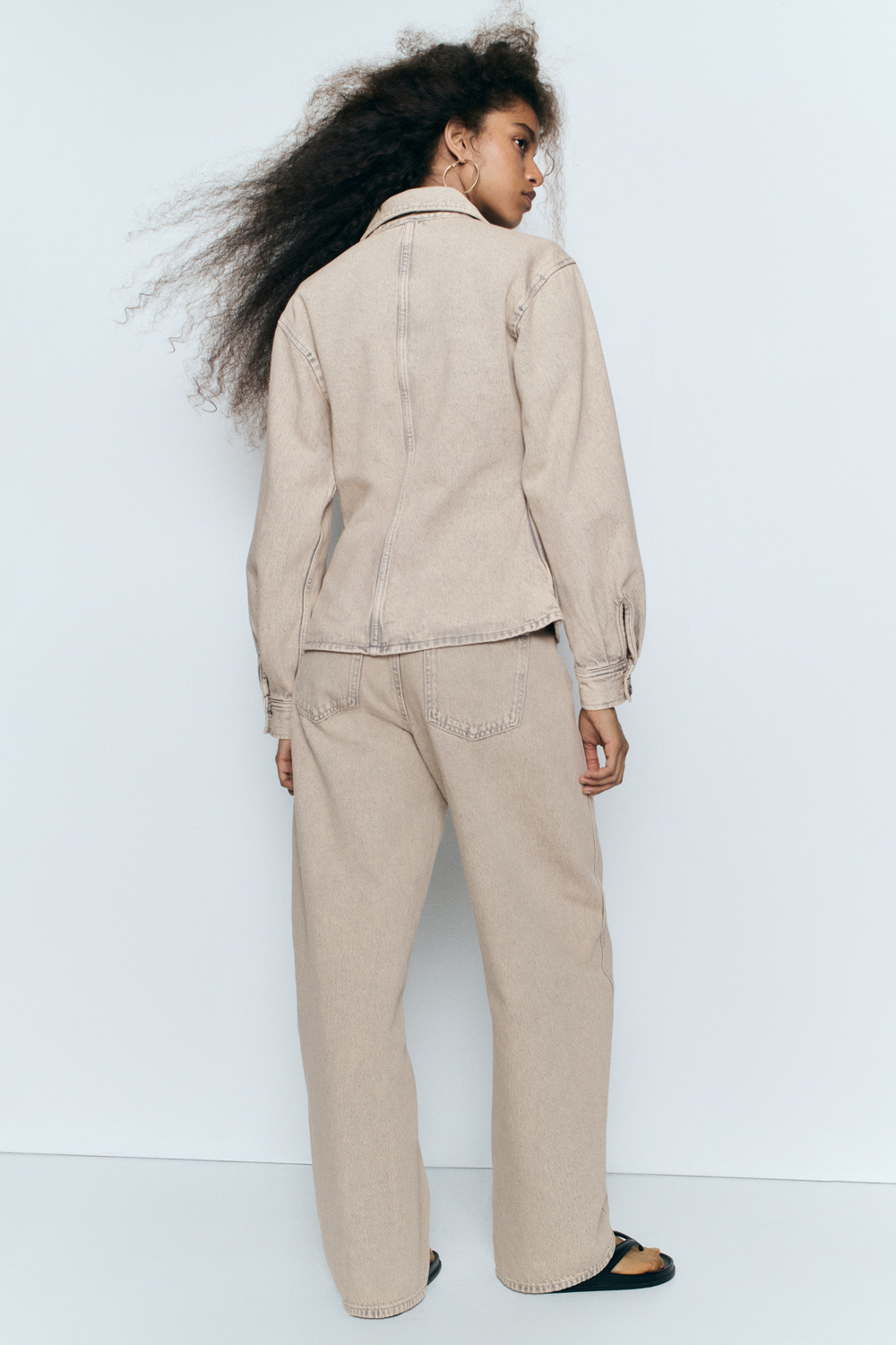 Джинсовая рубашка с рукавами-баллонами - H&M