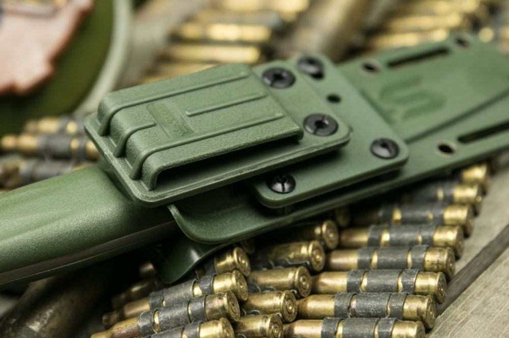 Нож Kizlyar Supreme STURM PGK TW OKH PS (TacWash, Olive Kraton Handle, Polyamide Sheath)