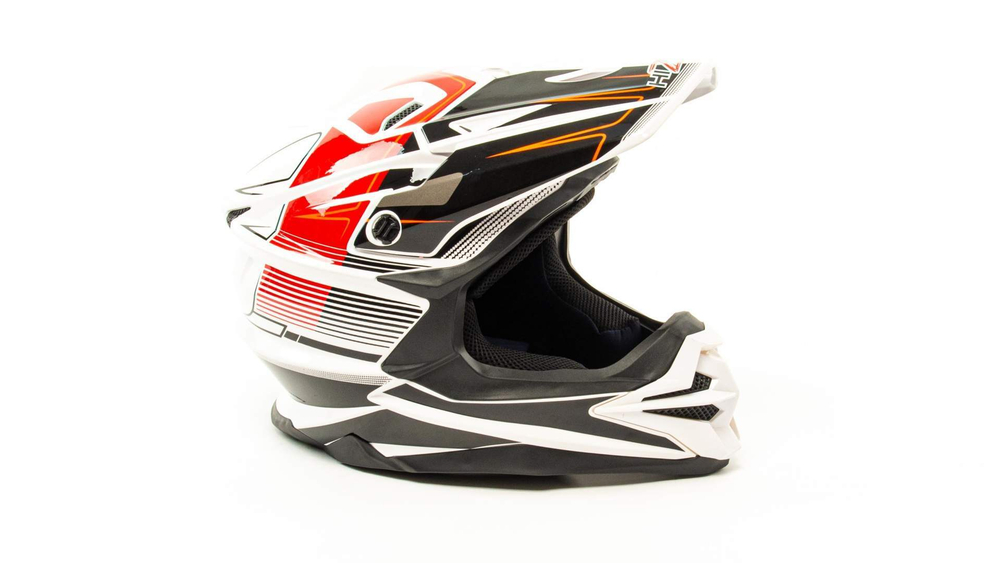 Шлем мото кроссовый HIZER J6803 №5 (M) white orange