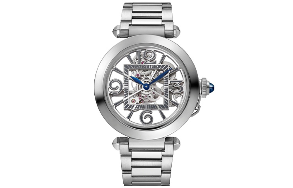 CARTIER PASHA DE Automatic Mechanical Movement 30m Water Resistance Men"s Watches Watch 41mm Skeleton Dial