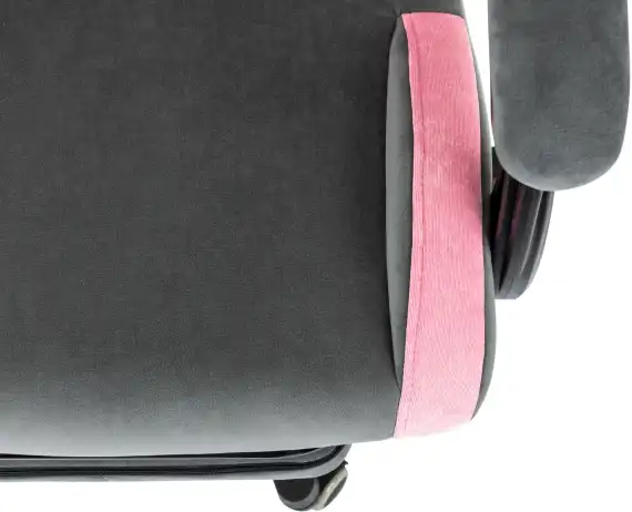 Кресло игровое Knight Kitty/F Fabric серый/розовый с подголов. крестов. пластик подст.для ног