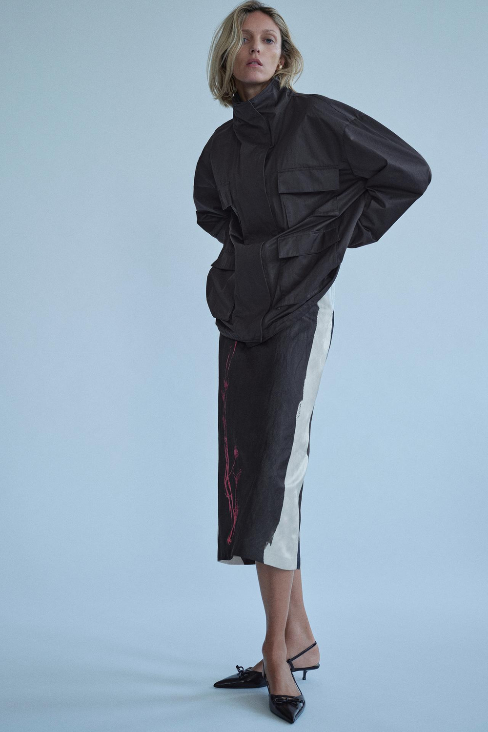 ZARA КУРТКА С КАРМАНАМИ — ZW COLLECTION, ЧЕРНЫЙ
