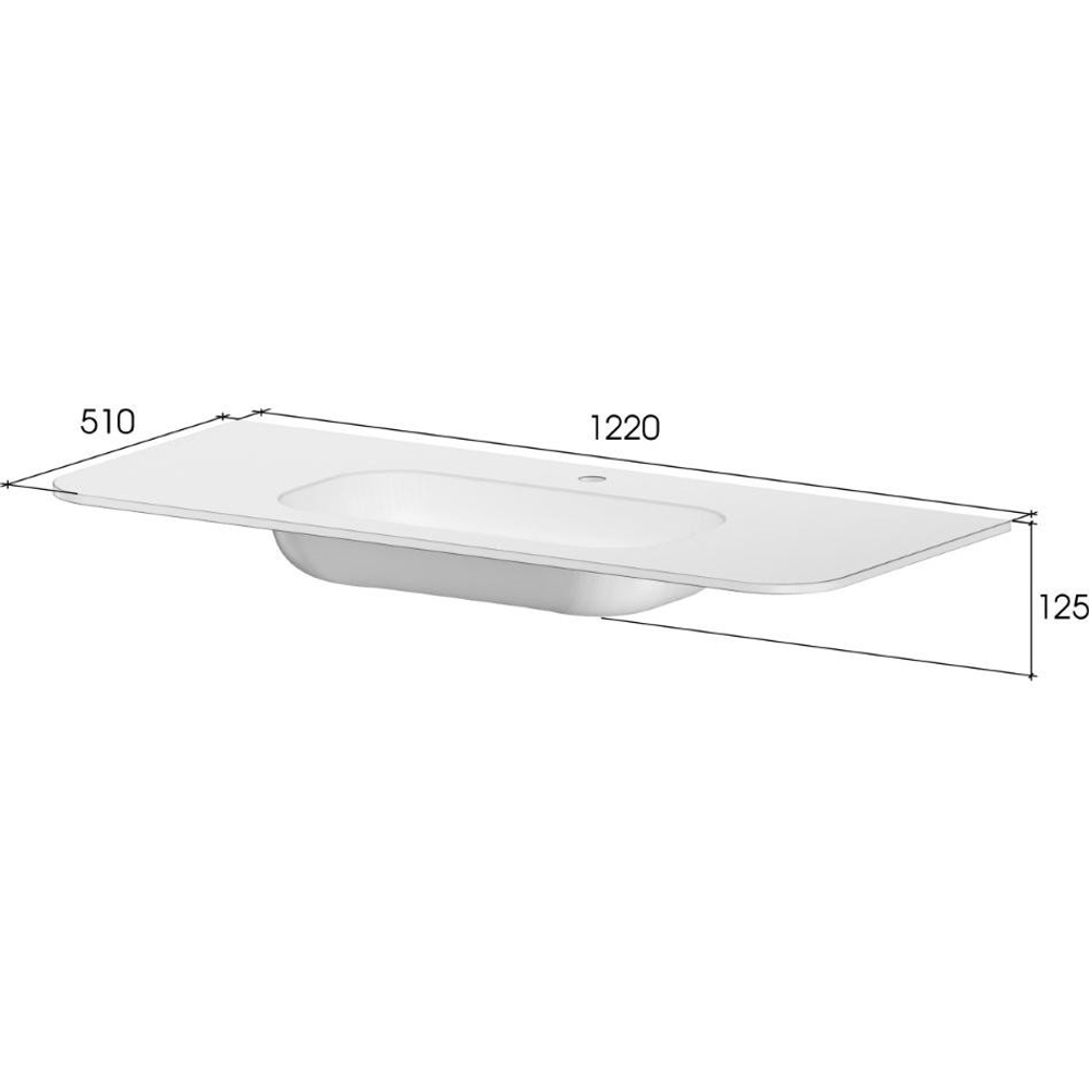 Тумба c раковиной VOI 786-120-MW+782-120-MW 120 см, на 1 отверстие, MATT WHITE