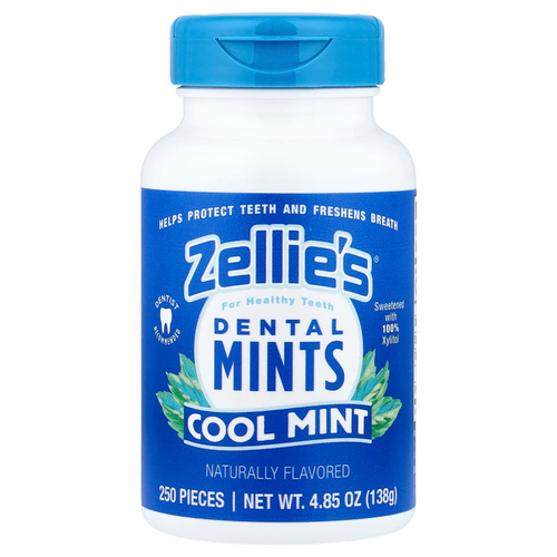 Zellie's, Dental Mints, прохладная мята, 250 шт.
