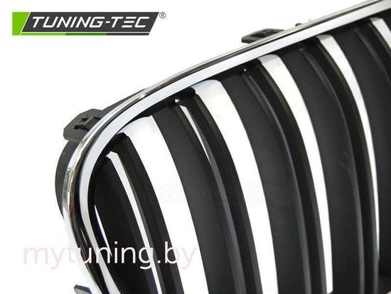 Решетки радиатора для BMW 7 F01 (09-15) черные матовые с хром окантовкой в стиле M7