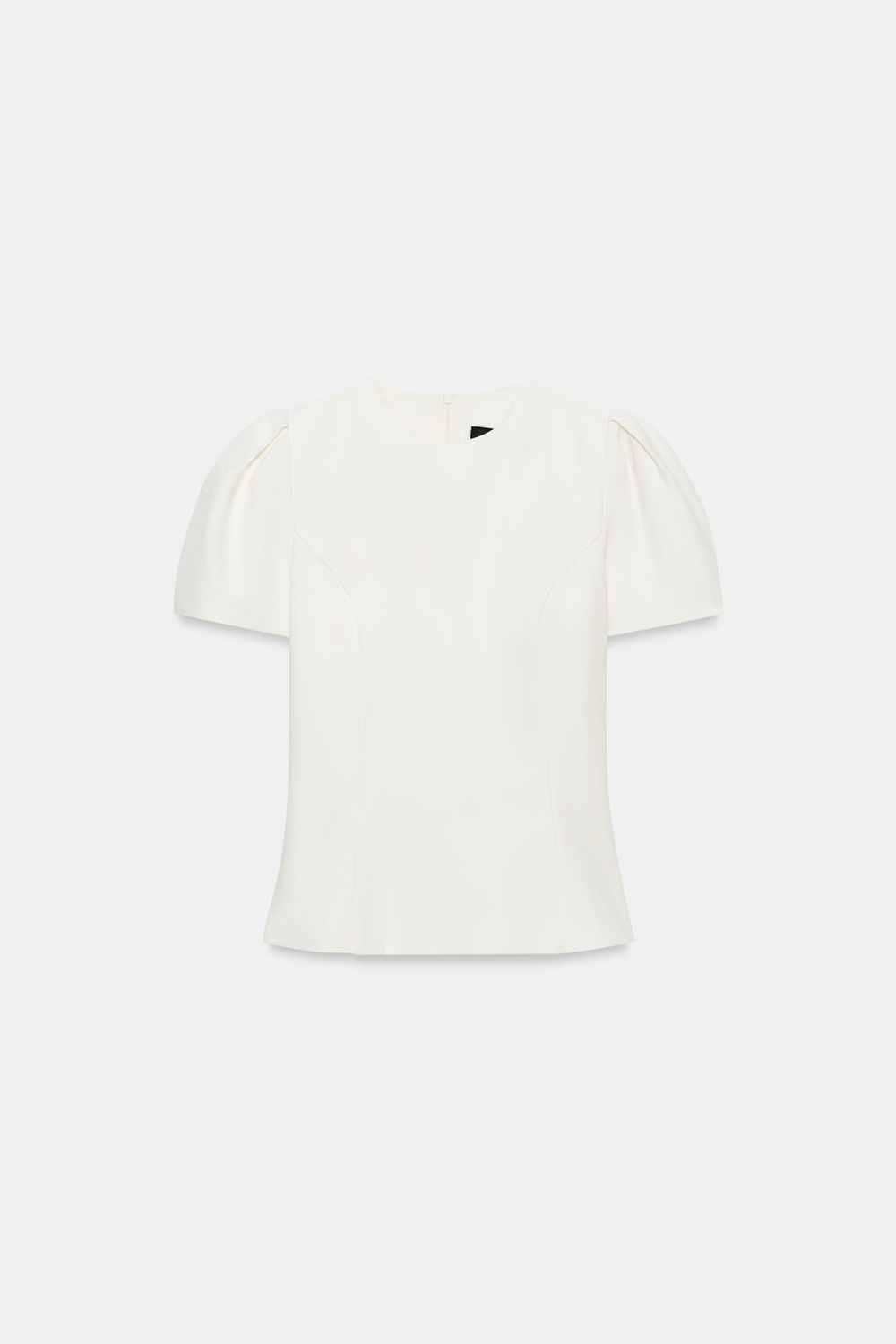 ZARA ТОП С ОБЪЕМНЫМИ РУКАВАМИ, ЖЕЛТОВАТО-БЕЛЫЙ