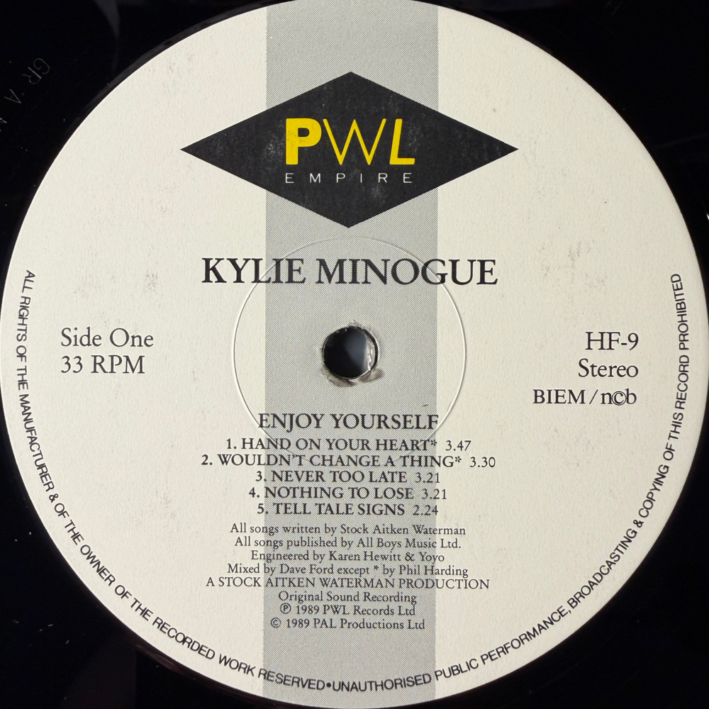 Kylie Minogue ‎– Enjoy Yourself (Скандинавия 1989г.)