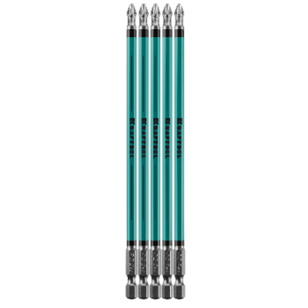 Биты PH2, 150 мм, тип хвостовика E 1/4", 5 шт в блистере KRAFTOOL Optimum Line, 26122-2-150-5