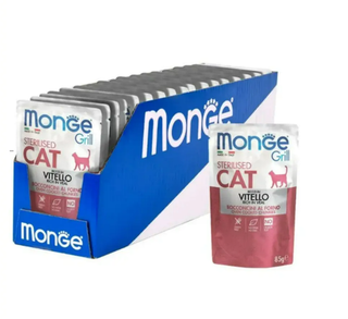  Monge Cat Grill (Монж Кэт Грилл) влажный корм для стерилизованных кошек, паучи 85 г - 28шт