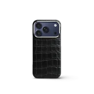 Чехол для iPhone 18 - Натуральная кожа аллигатора - Чёрный
