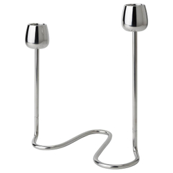 IKEA SILVERPÄRON (ИКЕА СИЛВЕРПЭРОН) — Подсвечник для 2 свечей, серебристый, 20 см