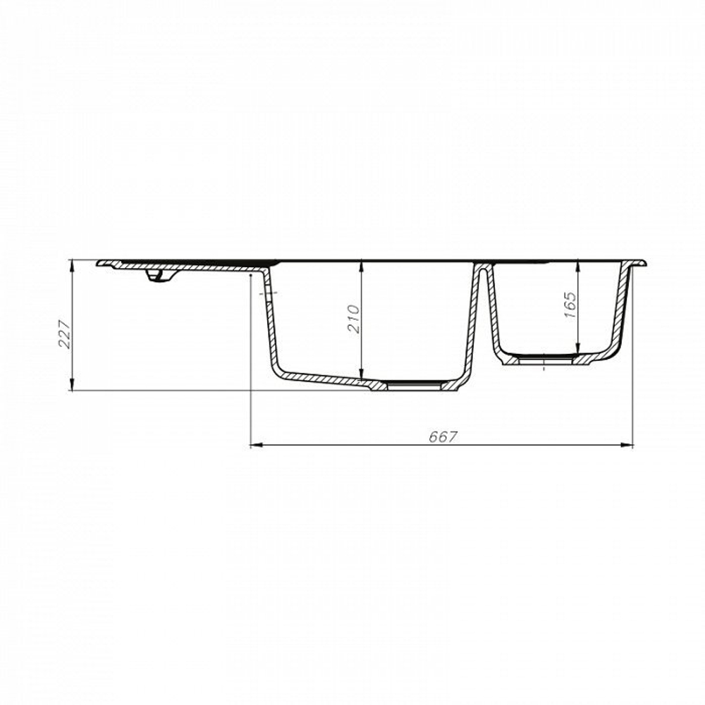 Мойка IDDIS Vane G Granucryl цвет шоколад угловая 1 1/2 чаши размер 960*500 (V36C965i87)