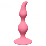 Рельефный анальный стимулятор на присоске Curved Anal Plug (10,5 см , нежно-розовый ) (Цвет: нежно-розовый)