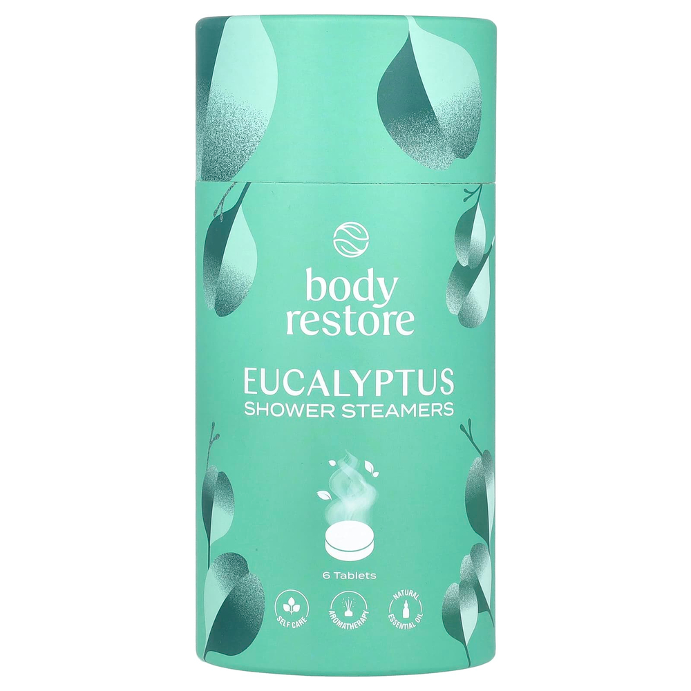 Body Restore, Пароварки для душа, эвкалипт, 6 таблеток, 5,3 унции