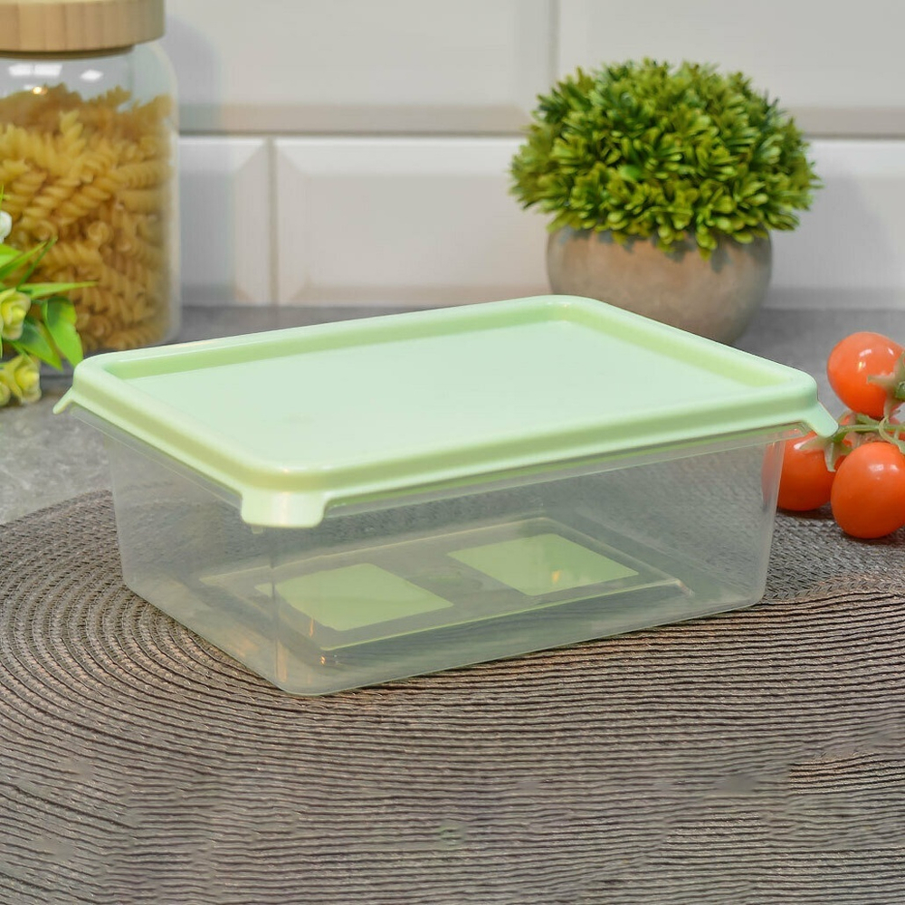 Контейнер для СВЧ 1л прямоугольный "Freshpak", чайное дерево