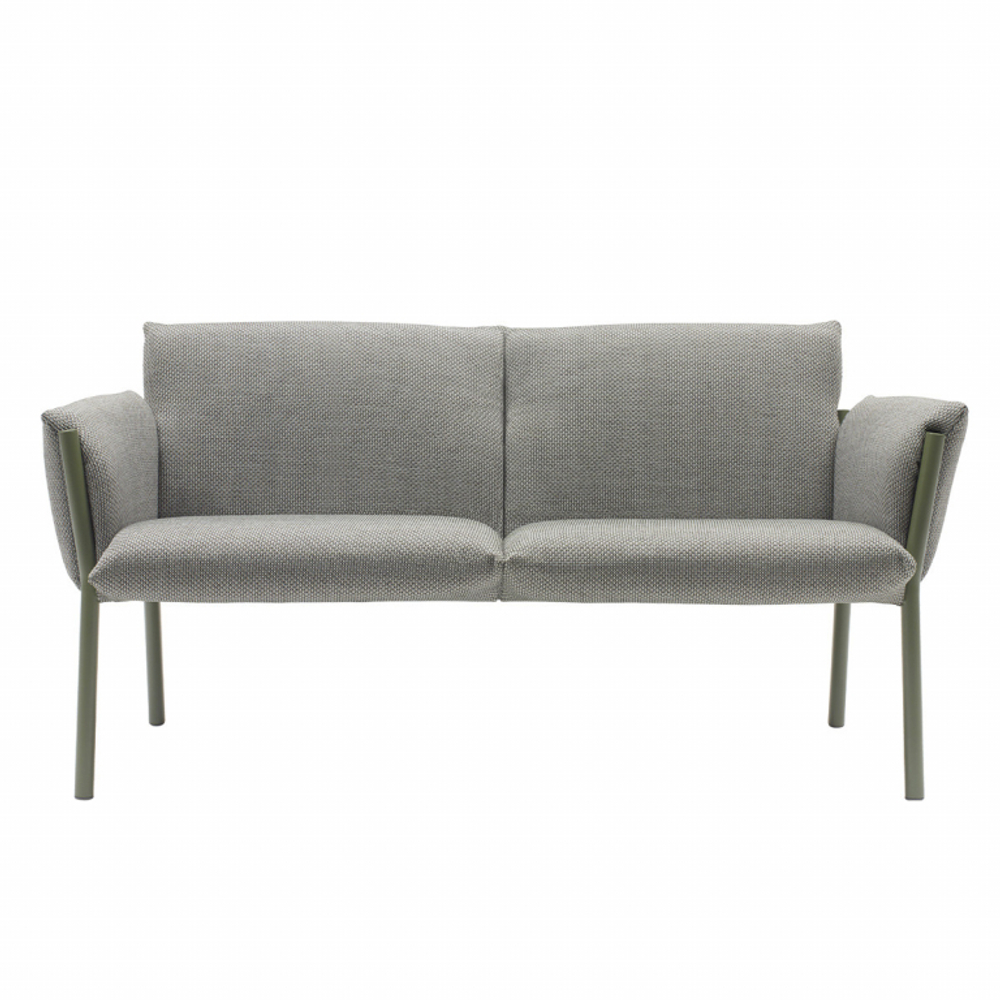 Диван плетеный с подушками Scab Design Brezza, оливковый, серый