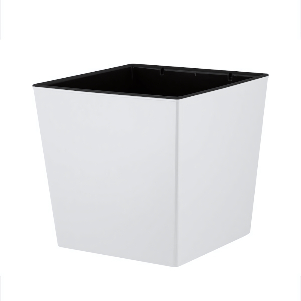 Горшок для цветов InGreen London CUBE 177 х 177 мм, 4,2 л c дренажной вставкой, белоснежный жасмин
