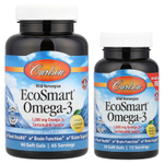 Carlson, EcoSmart®, омега-3 из норвежских морепродуктов дикого улова, с натуральным лимонным вкусом, 120 капсул