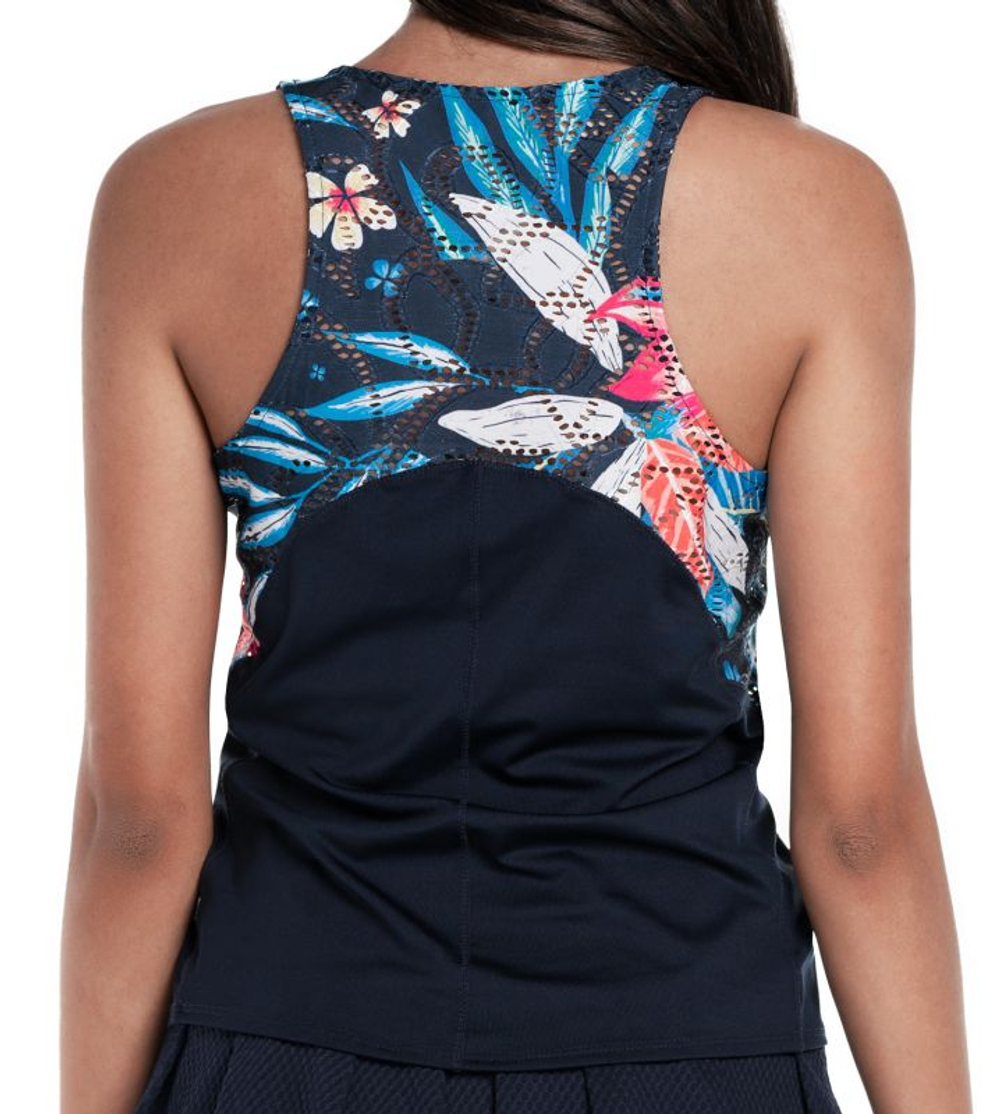 Женский теннисный топ Lucky in Love Keepin It Rio Bon Voyage Tank — midnight