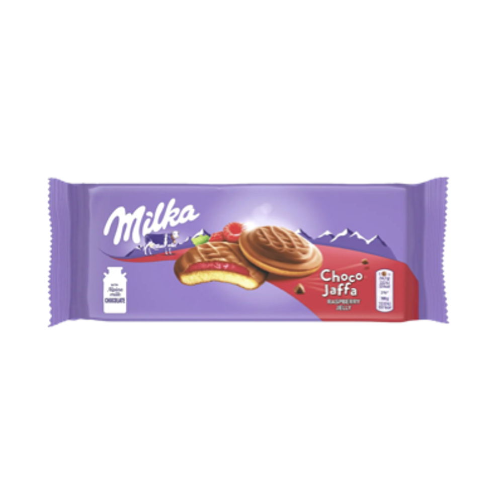 MILKA Печенье 147гр Jaffa Rasberry (Милка Джафа Малина) (24)
