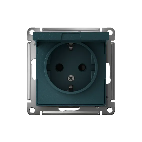 Розетка с крышкой Systeme Electric AtlasDesign Изумруд ATN000846