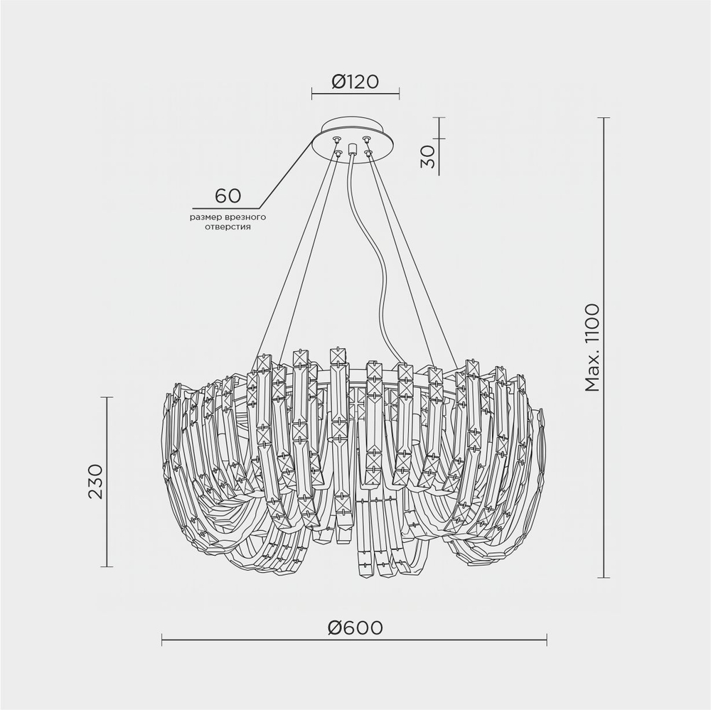 Подвесная люстра MODELUX ML.6661.600 GD