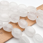 Кварц белый бусины, фриформ, размер около 15-19*11-13 мм, цена за набор 5 бусин