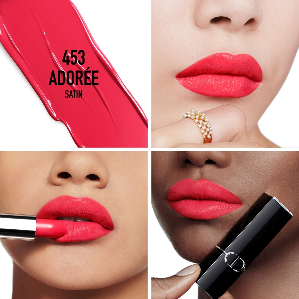 DIOR Rouge Dior - Помада для губ с долгим сроком носки, флакон с возможностью пополнения. оттенок 453 Adorée Satin, 3 g