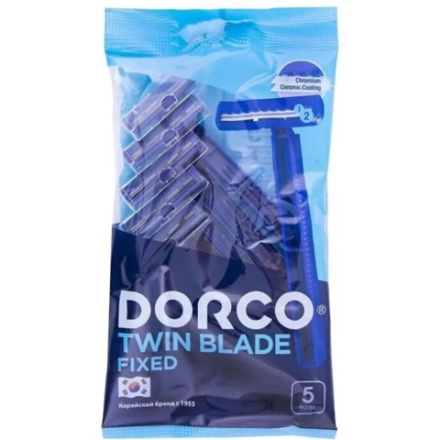 Одноразовый бритвенный станок DORCO TD-708 (5 шт.) фиксир. головка с 2 лезвиями