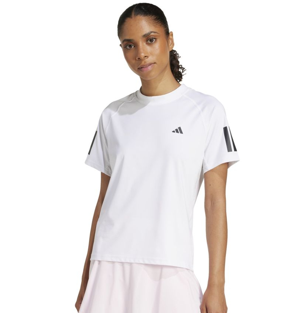 Женская теннисная футболка Adidas Club Tennis Climacool 3 Stripes - white