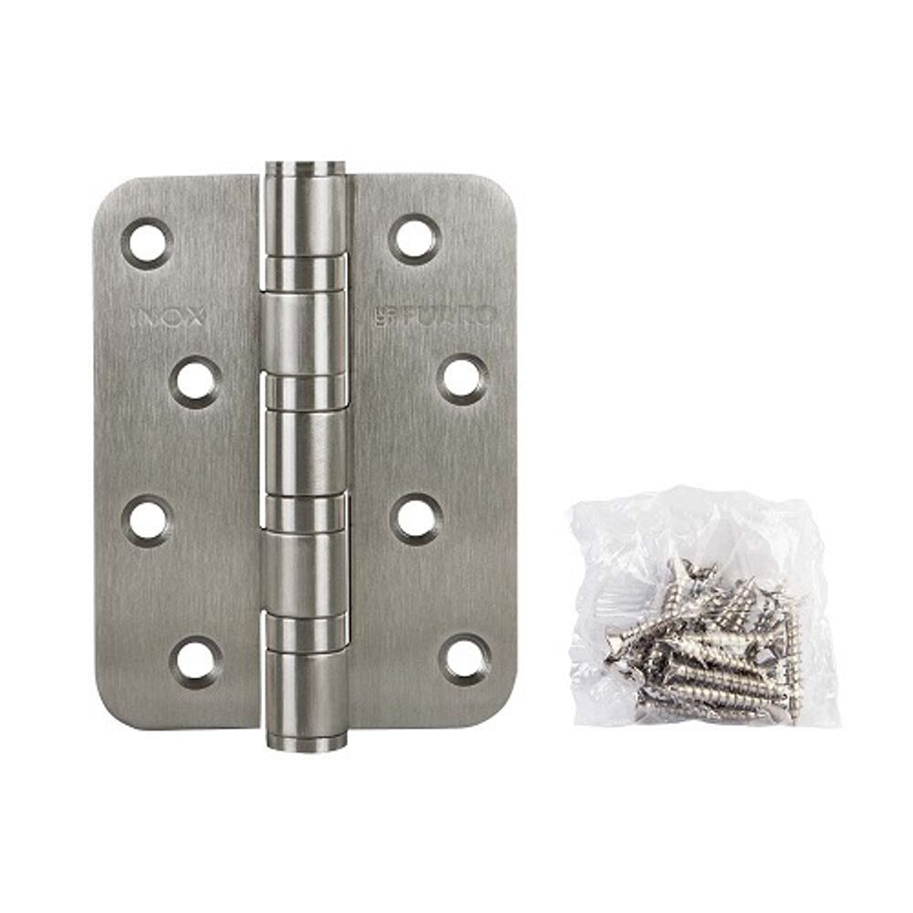Петля дверная универсальная FUARO 4BB R10 102х76х3 INOX нержавейка /44603/ (1 шт)