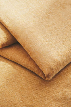 ZARA HOME МЯГКОЕ ПОКРЫВАЛО С БАХРОМОЙ, СВЕТЛО-ЖЕЛТЫЙ