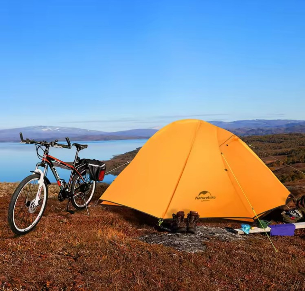 Палатка Naturehike Cycling (Spider) Si 1-местная, алюминиевый каркас, сверхлегкая, янтарная, артикул NH18A095-D-AYE.