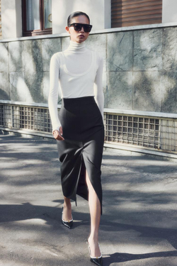 ZARA ФУТБОЛКА С ДВОЙНЫМ ЭФФЕКТОМ, ЭКРЮ