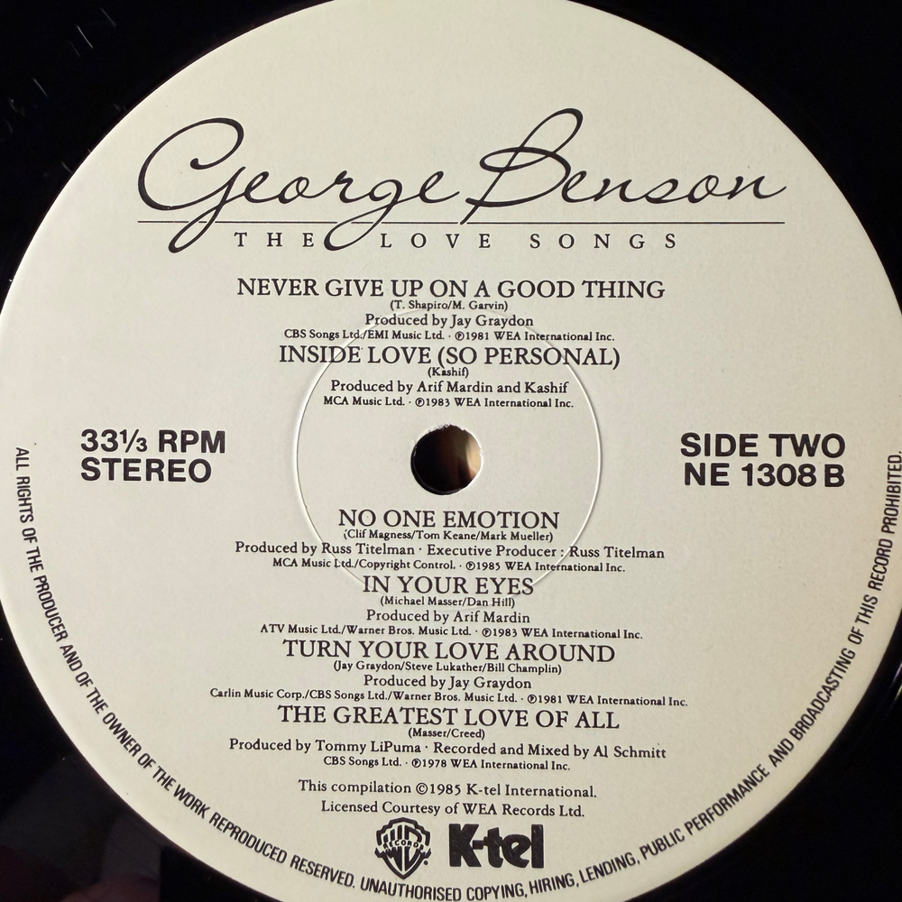 George Benson – The Love Songs (Англия 1985г.) Т