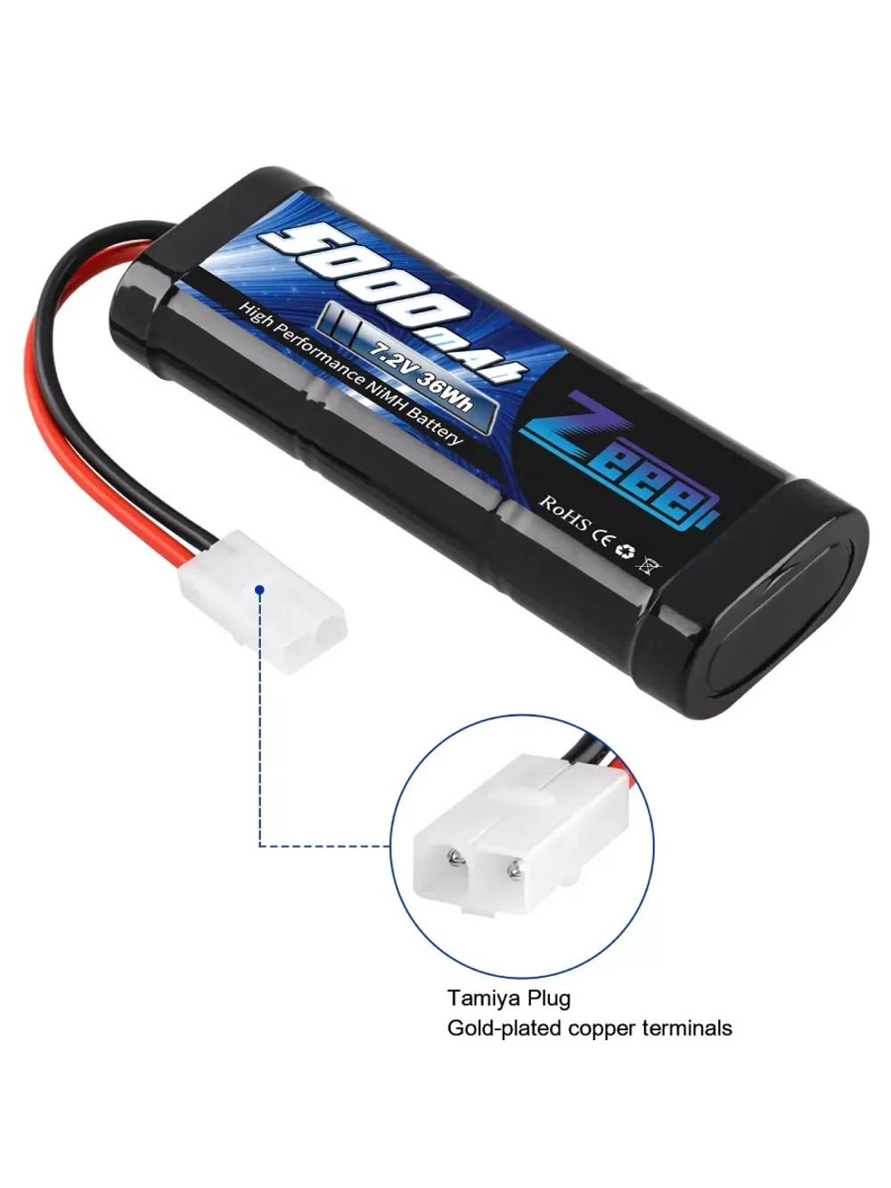 Аккумулятор для радиоуправляемой машинки Ni-Mh 7.2V 5000mAh