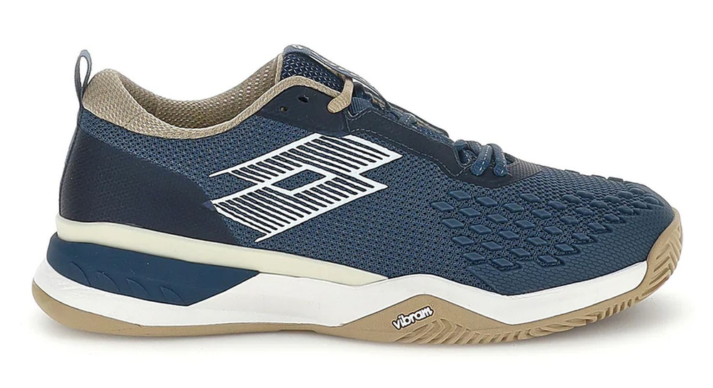 Мужские кроссовки теннисные Lotto Raptor Hyperpulse 100 III Clay - indigo blue/all white/irish beige