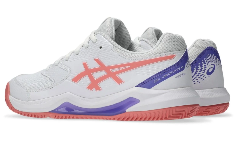 Женские кроссовки для padel Asics Gel-Dedicate 8 Padel - white/guava