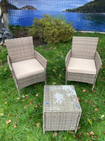 Комплект мебели из ротанга «VIRGINIYA BALCONY SET» Greige