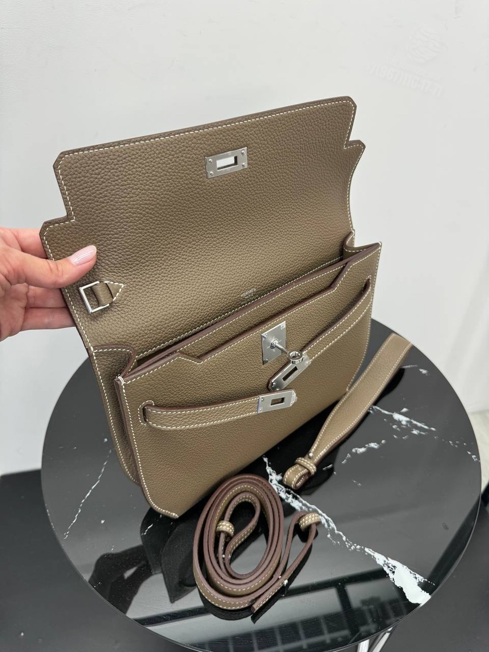 Сумка через плечо Hermes Kelly Depeches 25 Etoupe