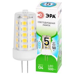 Лампа светодиодная ЭРА GREEN LINE LED G4-JC-5W-840-12V GL 5Вт капсула 12В яркий белый свет G4 | Лампы cветодиодные Капсульные (G4, G9)