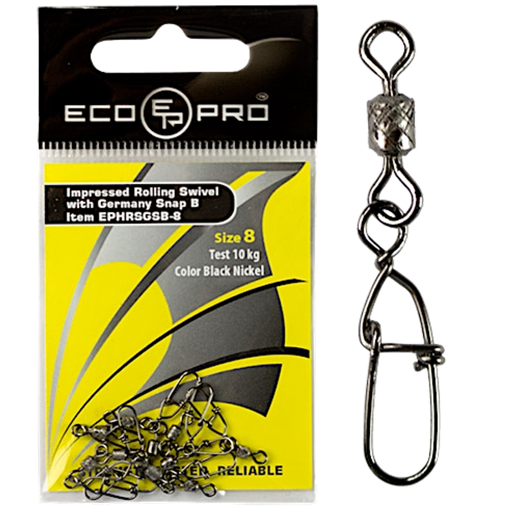 Вертлюг с застёжкой EcoPro EP-301-12 05кг 10шт Black Nickel (EPHRSGSB-12)