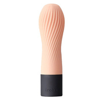 Персиковый рифленый мини-вибратор 12,7см Iroha Zen Hanacha HMZ-02