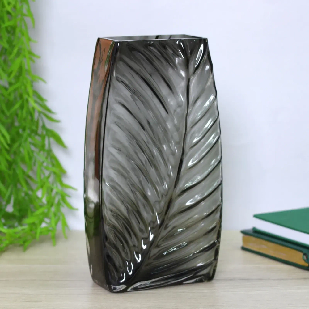 Ваза стеклянная «GREY GLASS» 15*28*6см