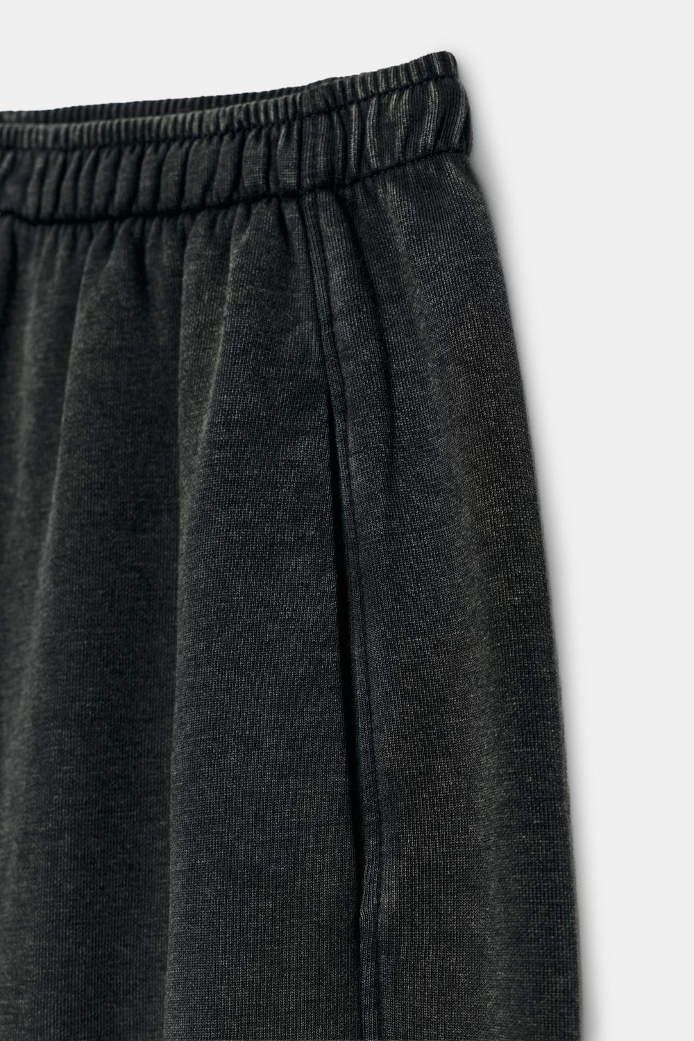 ZARA БРЮКИ ИЗ ТКАНИ ИНТЕРЛОК С ЭФФЕКТОМ ПОТЕРТОСТИ, УГОЛЬНЫЙ