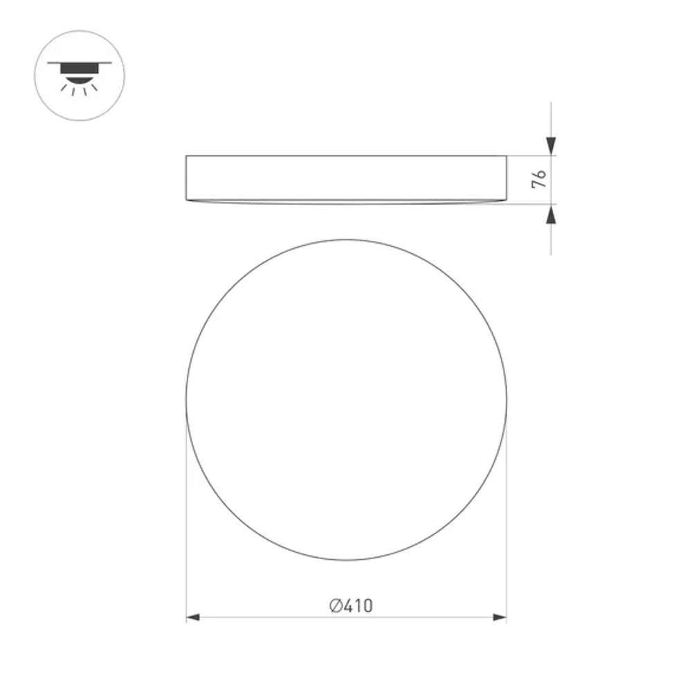 Светильник SP-FLOWER-R410-32W Day4000 (WH, 110 deg, 230V) (Arlight, IP54 Пластик, 3 года) 049797