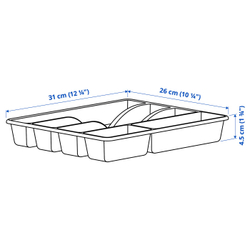 IKEA SMÄCKER  (ИКЕА СМЭКЕР)  -  Вкладыш для столовых приборов - антрацит 31x26 см