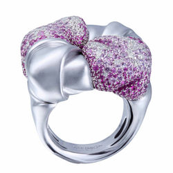 Кольцо с Розовыми сапфирами и бриллиантами, R0132-1/1