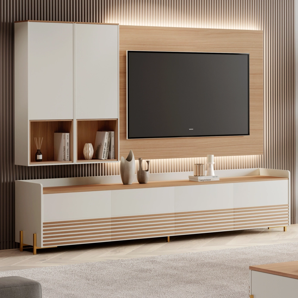 Тумба ТВ NOA 2029 Neutro/Lacado Branco IDC Mobiliario