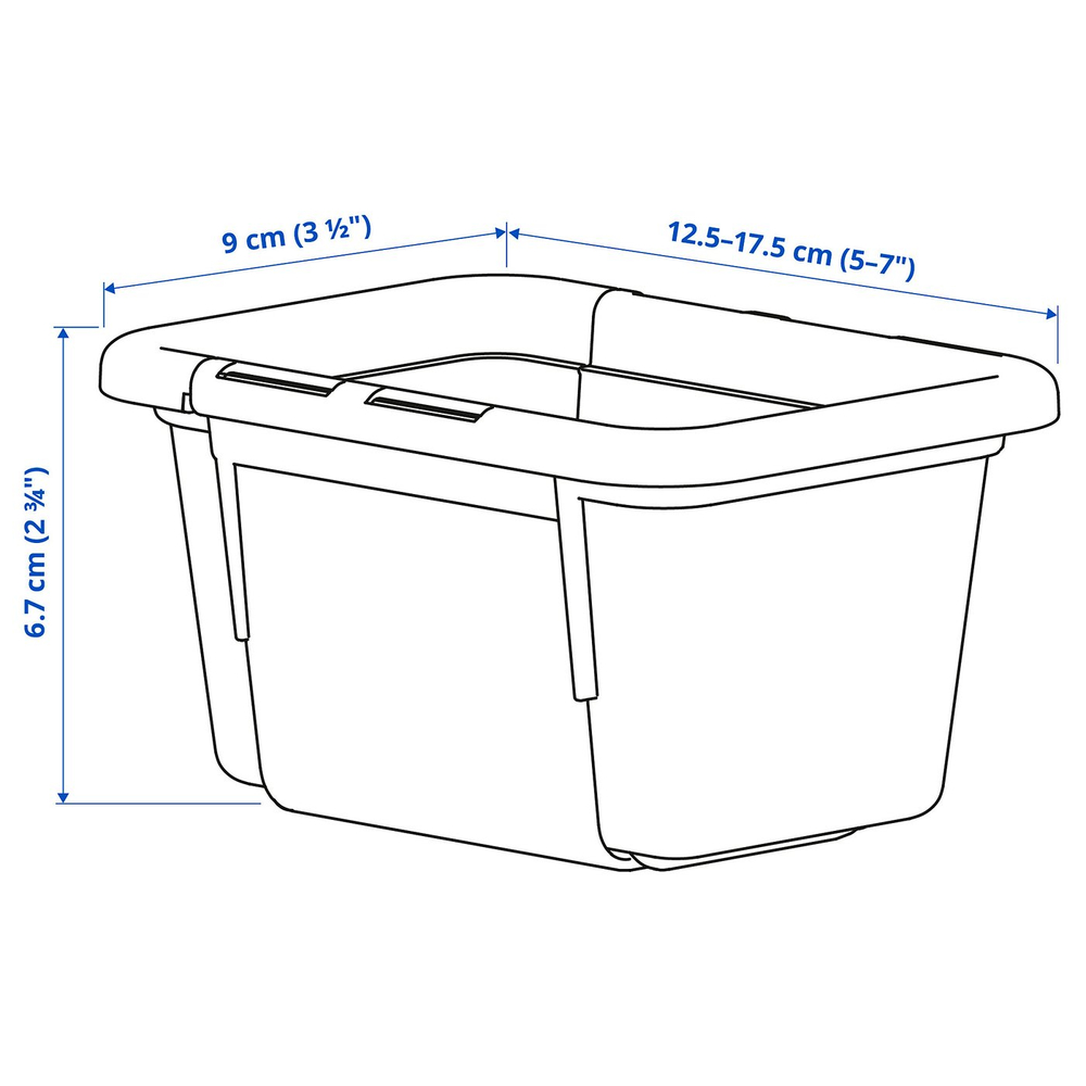 IKEA KACKLA  (ИКЕА КАКЛА)  -  Раздвижной контейнер - белый 13-18x9 см